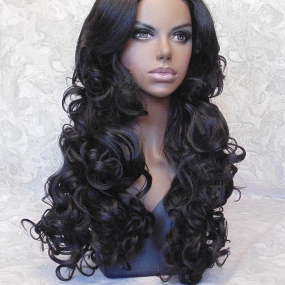 NEW Long Thick Curly Black Heat Resistant Wig main image 6